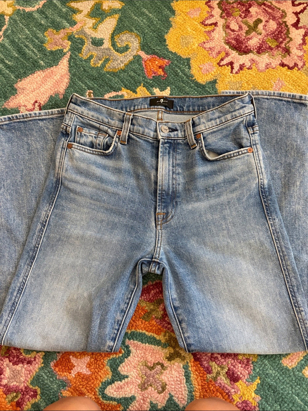 7 For All Mankind Light Blue Relaxed Straight Jeans